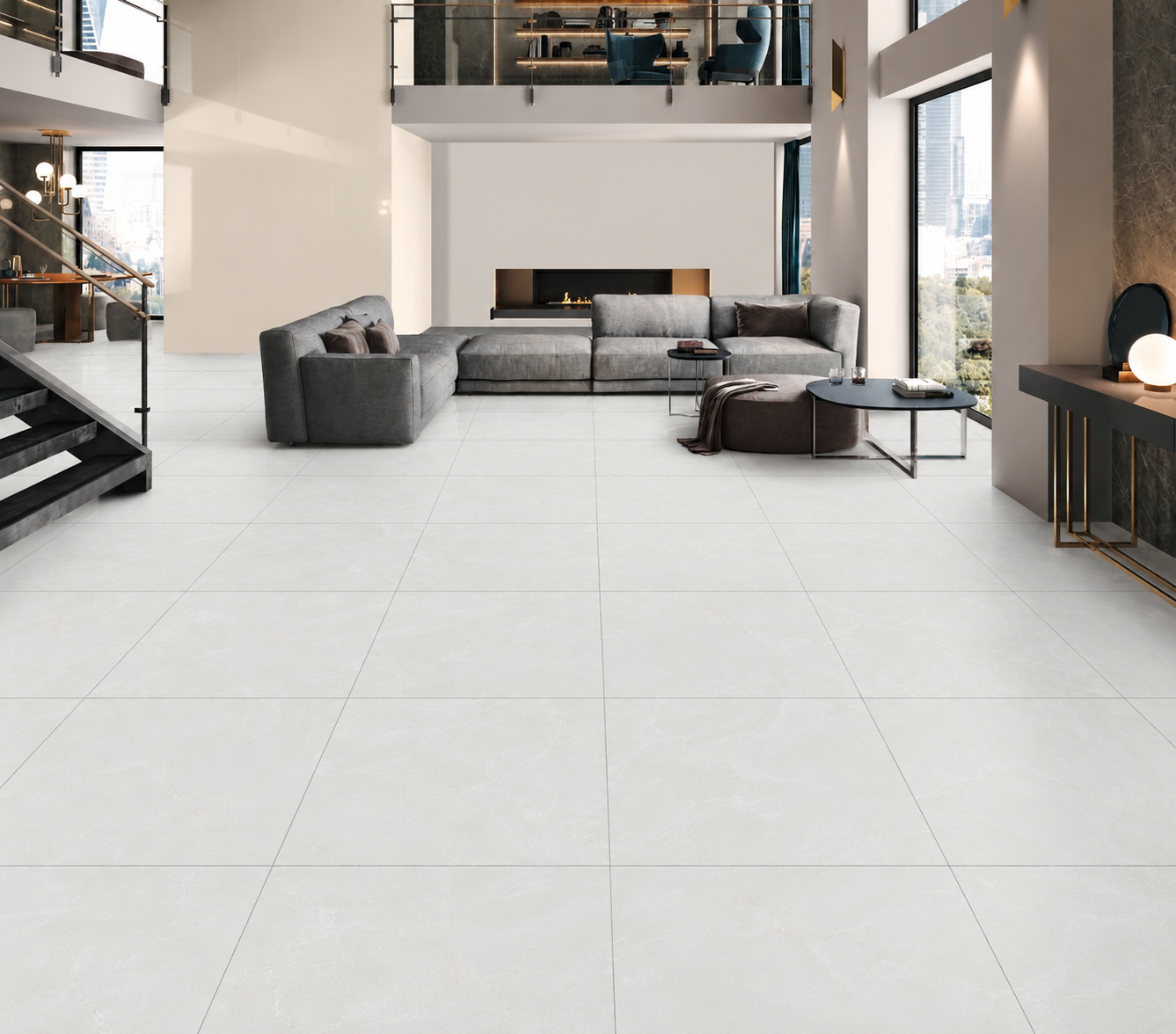 Meadow Ash 60x60 cm Carving Matt Porcelain Tiles