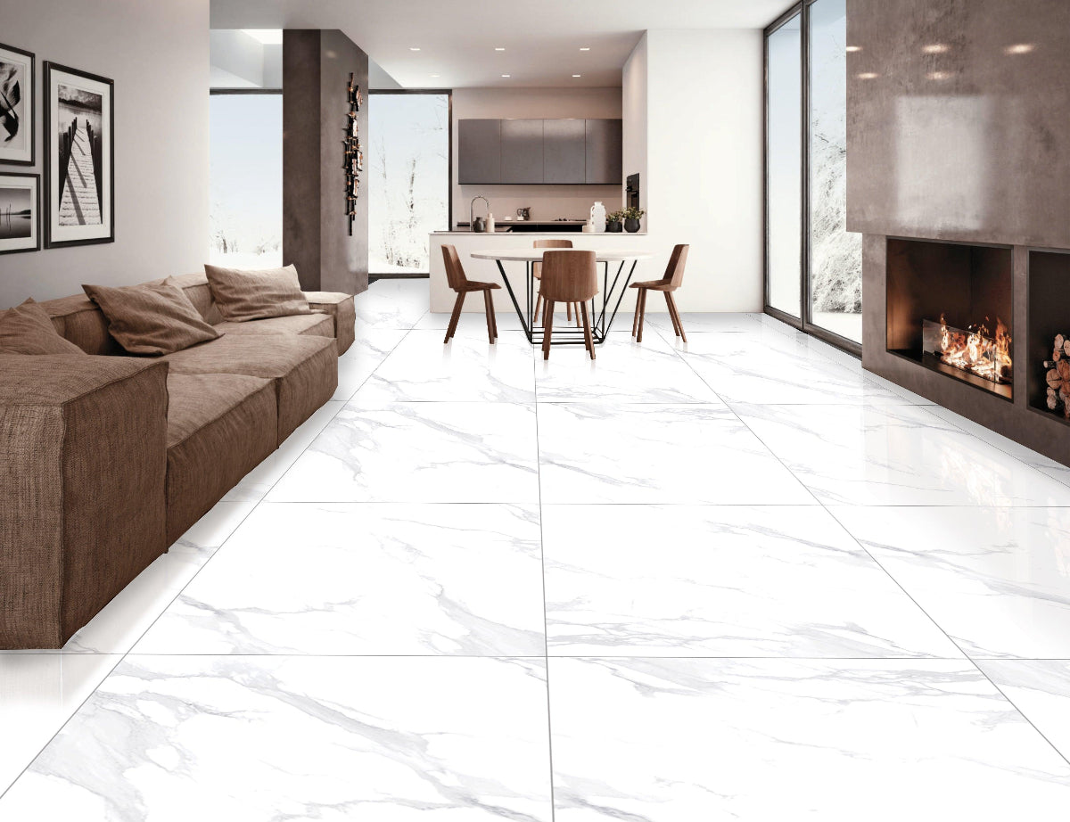 GLACIER WHITE 80X80 CM POLISHED - Surfaces Tiles