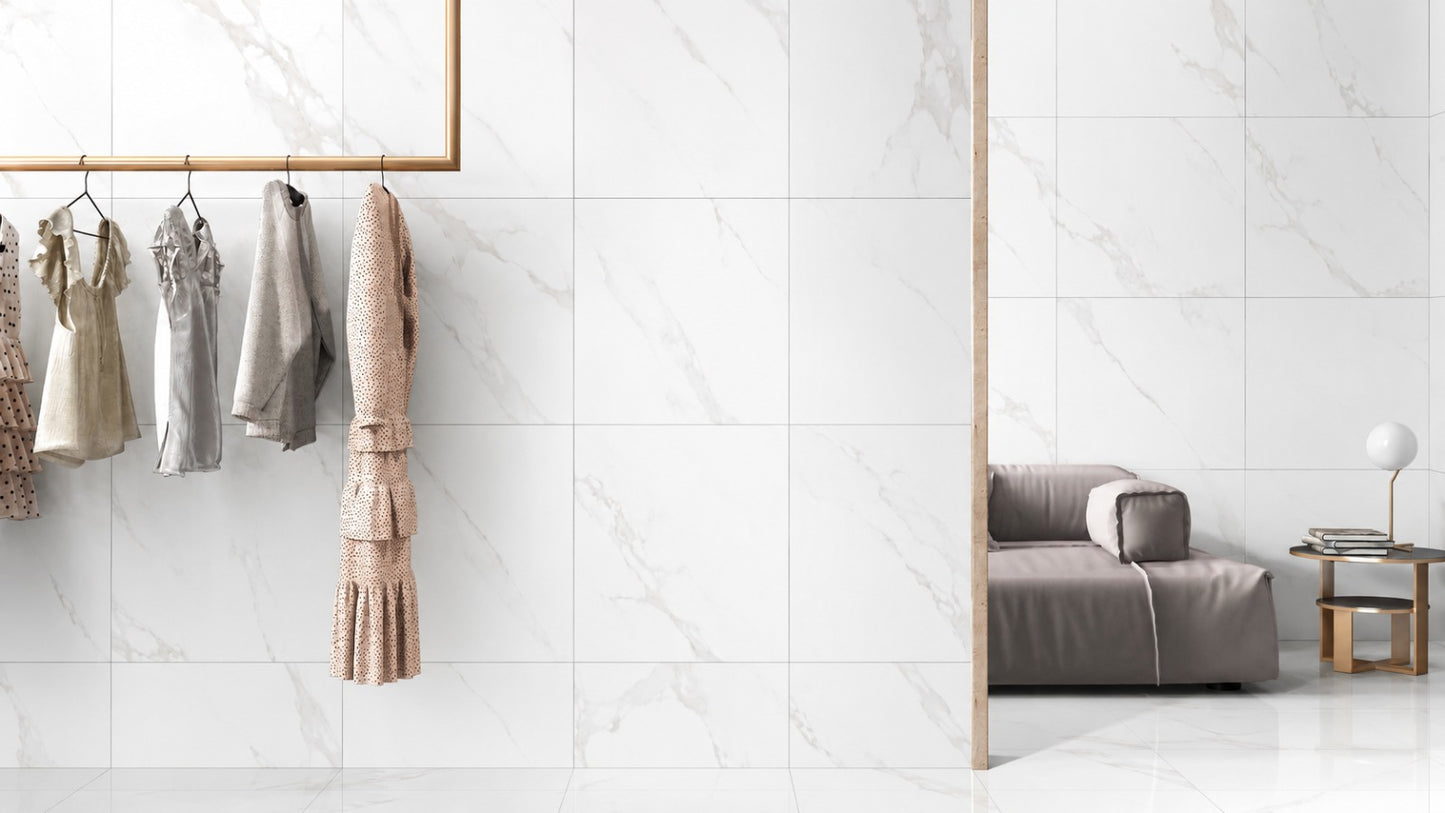 Mercure Marble White 60x60 cm Polished Tiles