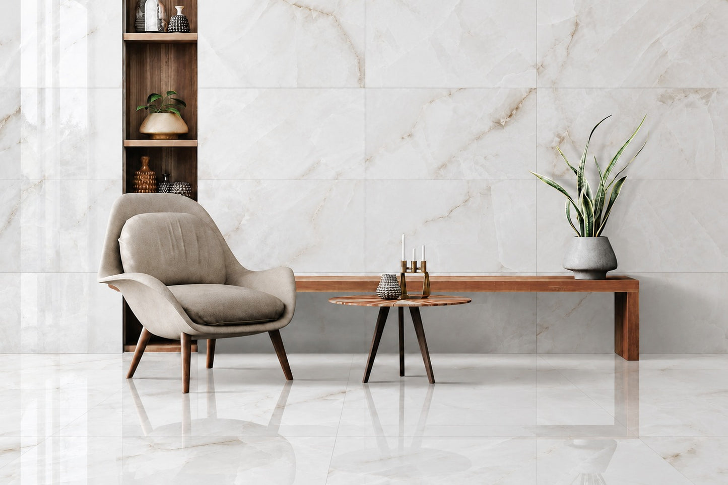 Snow Sheen 60x120 cm Polished Porcelain Tile