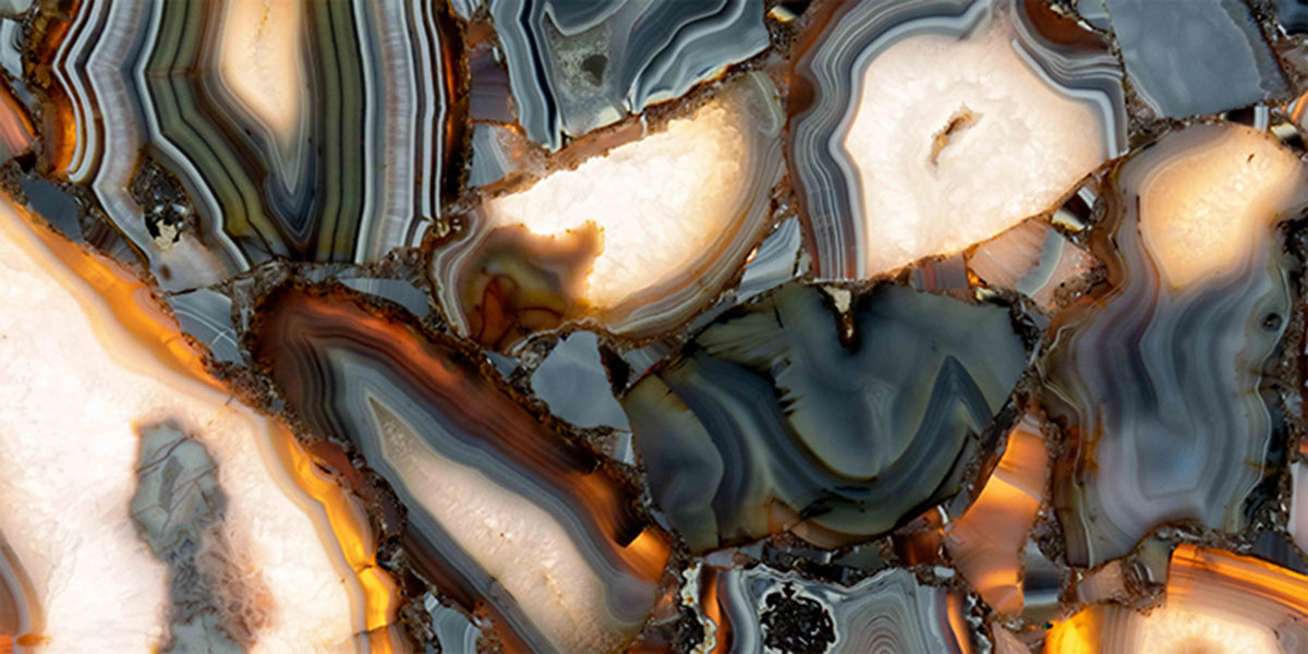 VOLCANIC CHARCOAL 60X120 CM GLASS - Surfaces Tiles