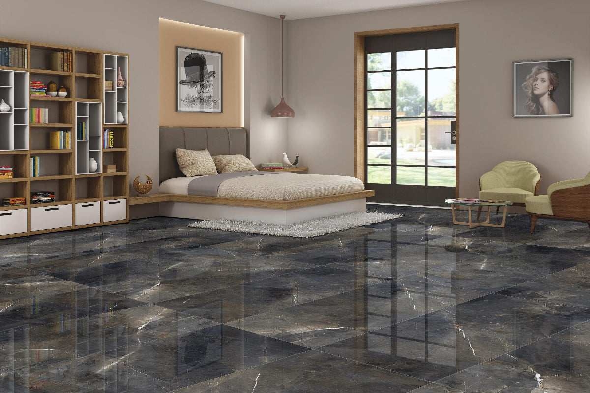 MIDNIGHT BLACK 60X120 CM HIGHGLOSS - Surfaces Tiles