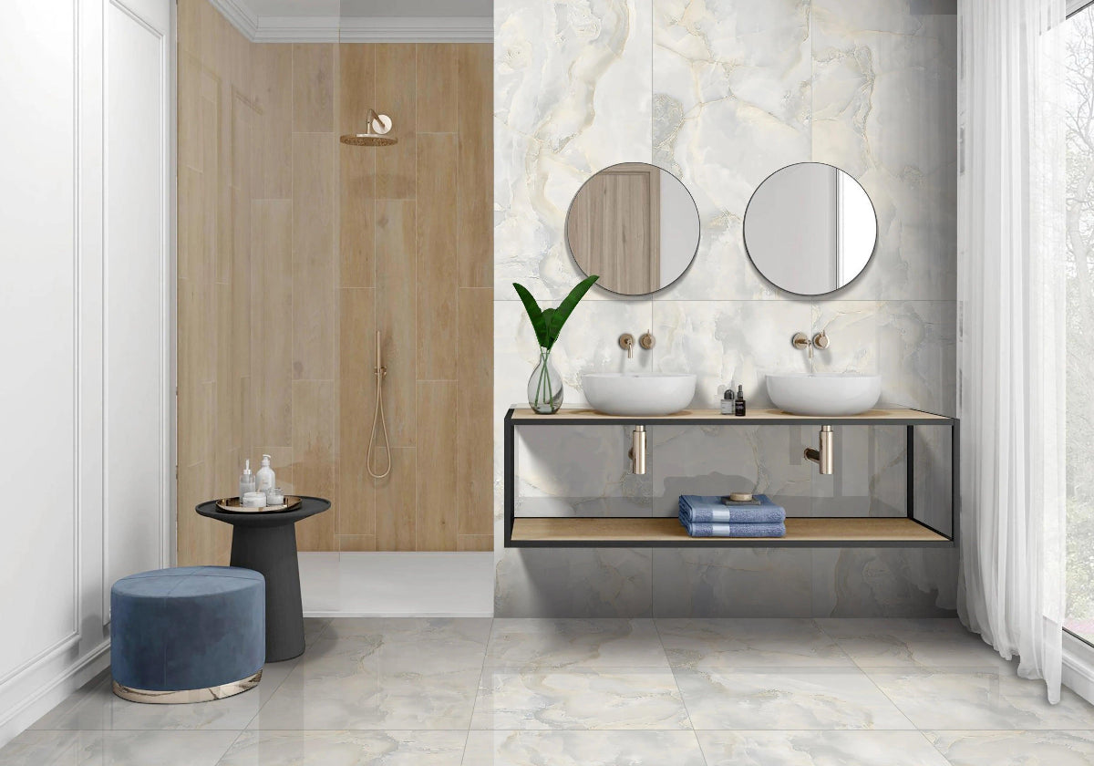 AURORA ONYX SKY 60X120 CM MATT - Surfaces Tiles