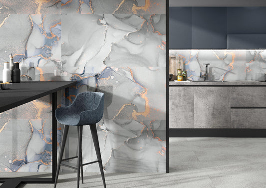 PEWTER GREY 60X120 CM GLASS TILES - Surfaces Tiles