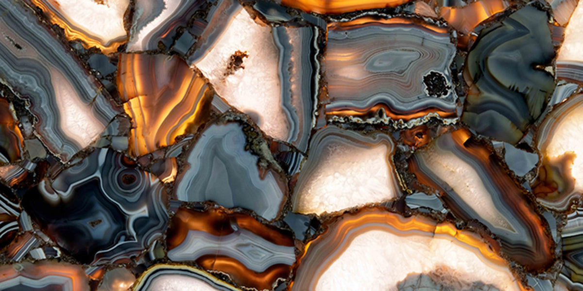 VOLCANIC CHARCOAL 60X120 CM GLASS - Surfaces Tiles