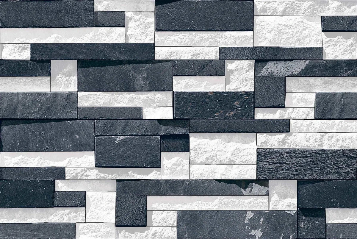 STONE EDGE BLACK & WHITE 30X45 CM MATT - Surfaces Tiles