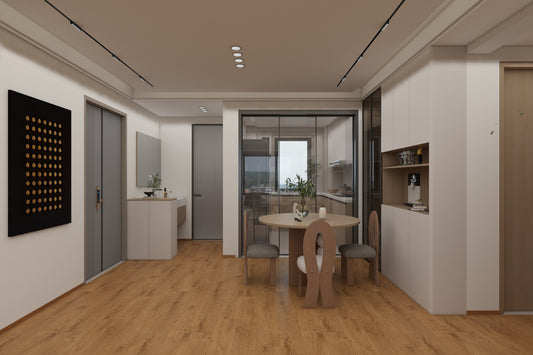Golden Pine SPC Click Vinyl Flooring 122X18.1 CM Waterproof Rigid Core Wood Effect Flooring with Built-in Underlay