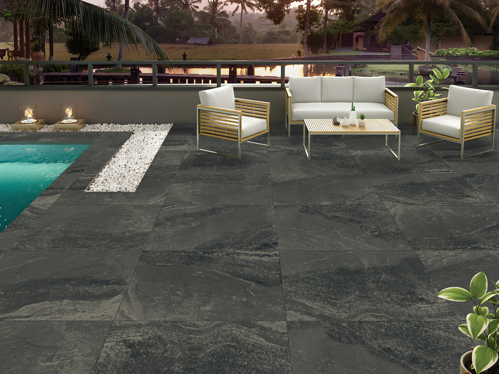 STEEL ANTHRECITE 60X90 CM OUTDOOR