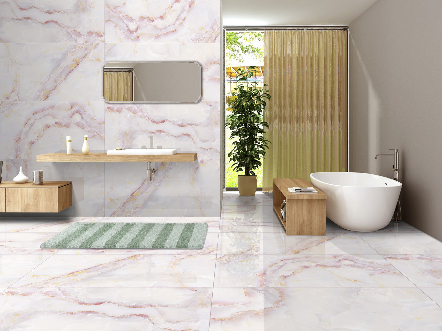 Rosetta Pink 60x120 cm Polished Porcelain Tiles