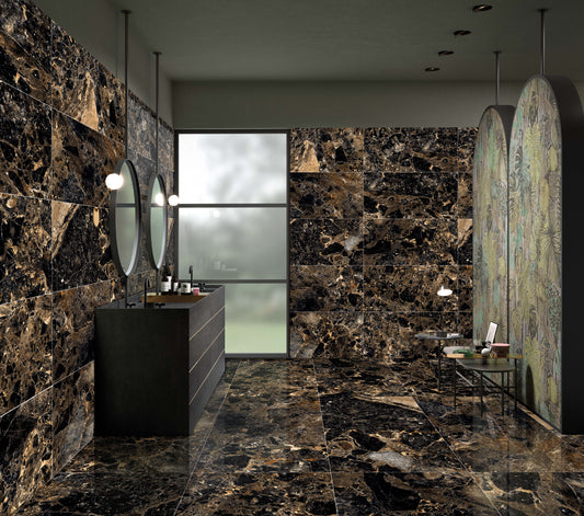 Milano Gold High Gloss 600x1200 Porcelain Tiles Luxury Marble Look Wall & Floor Tiles