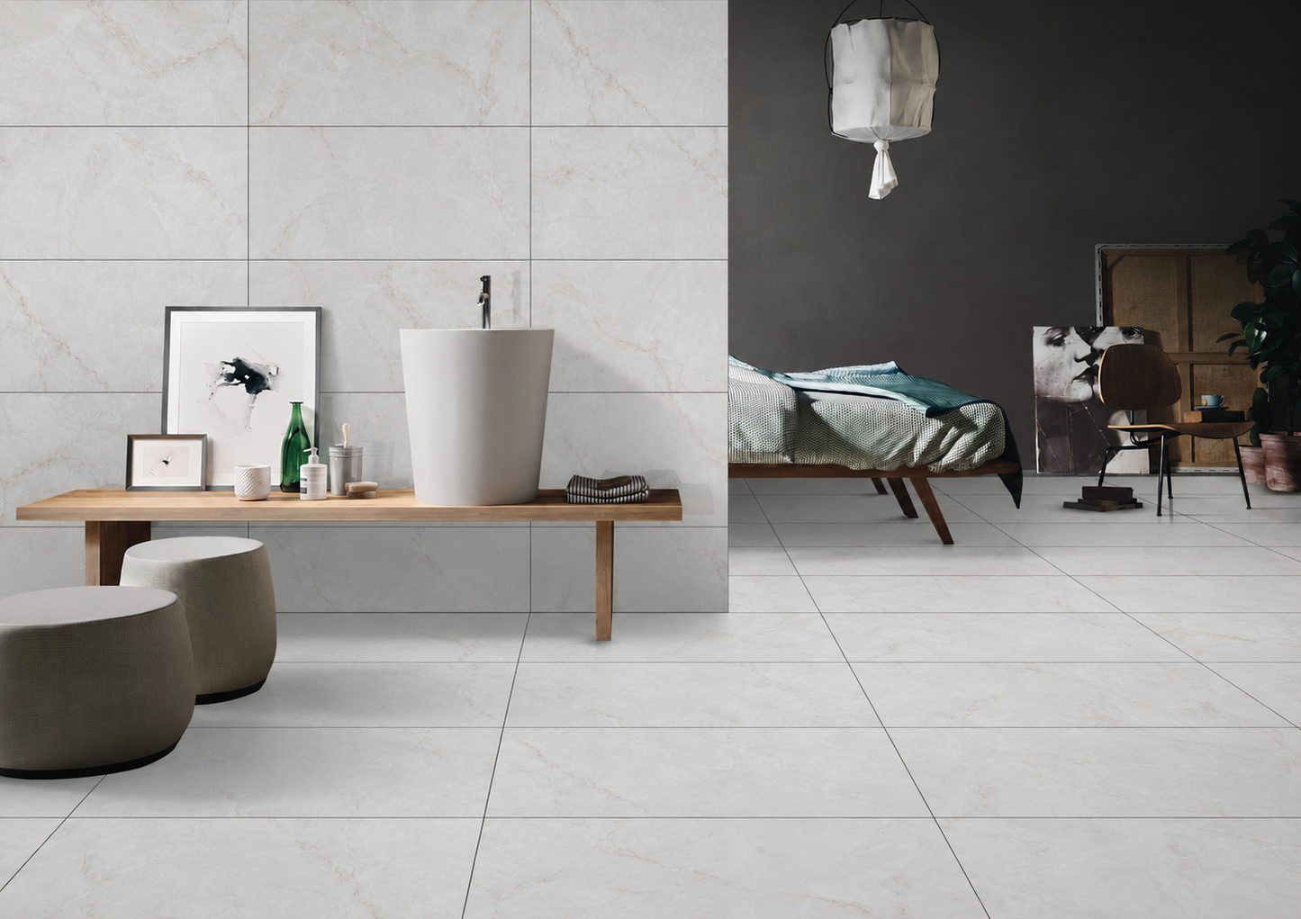 Snow Sheen 60x120 cm Matt Porcelain Tile