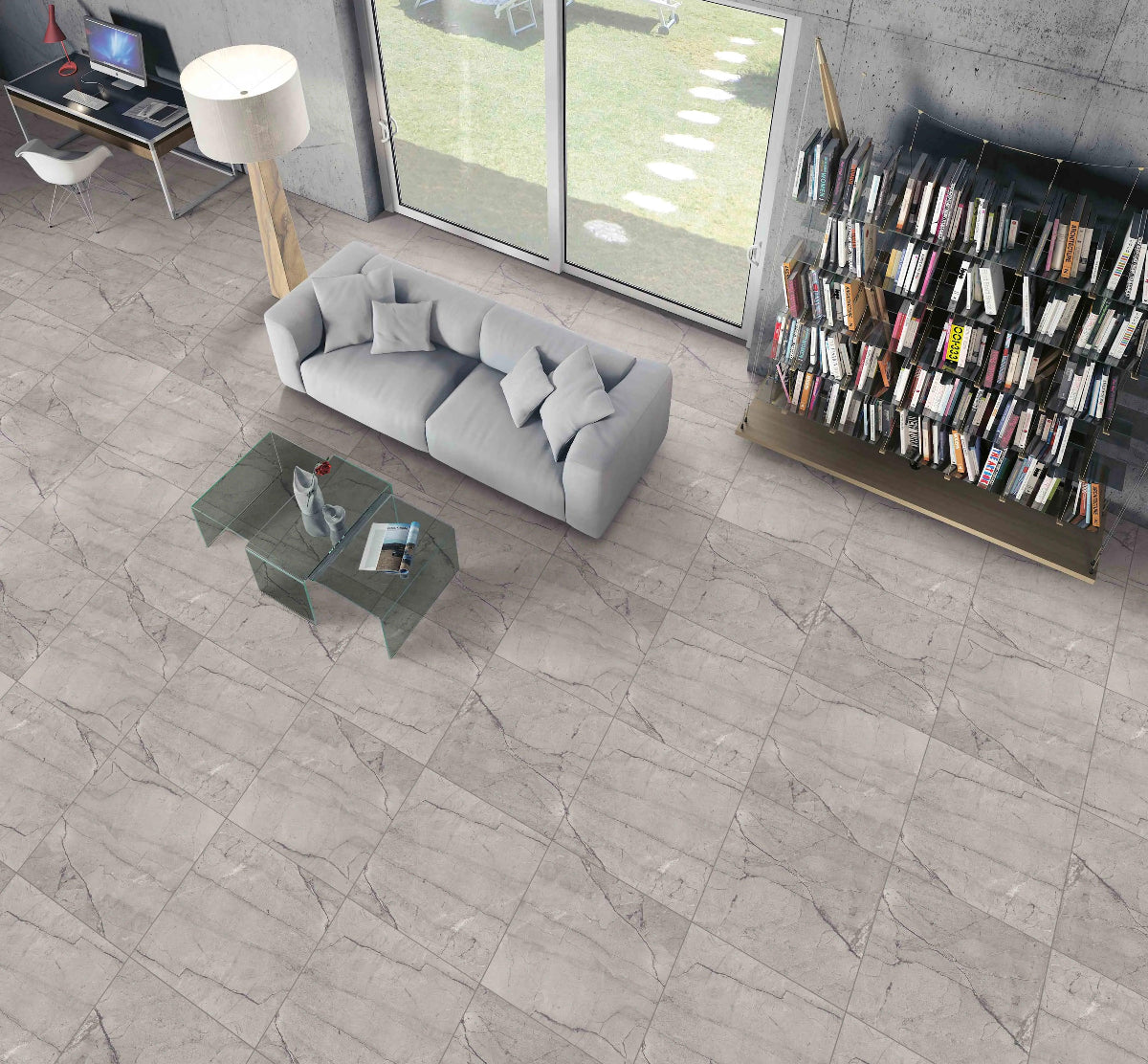 PASSION GREY 60X60 CM CARVING MATT - Surfaces Tiles